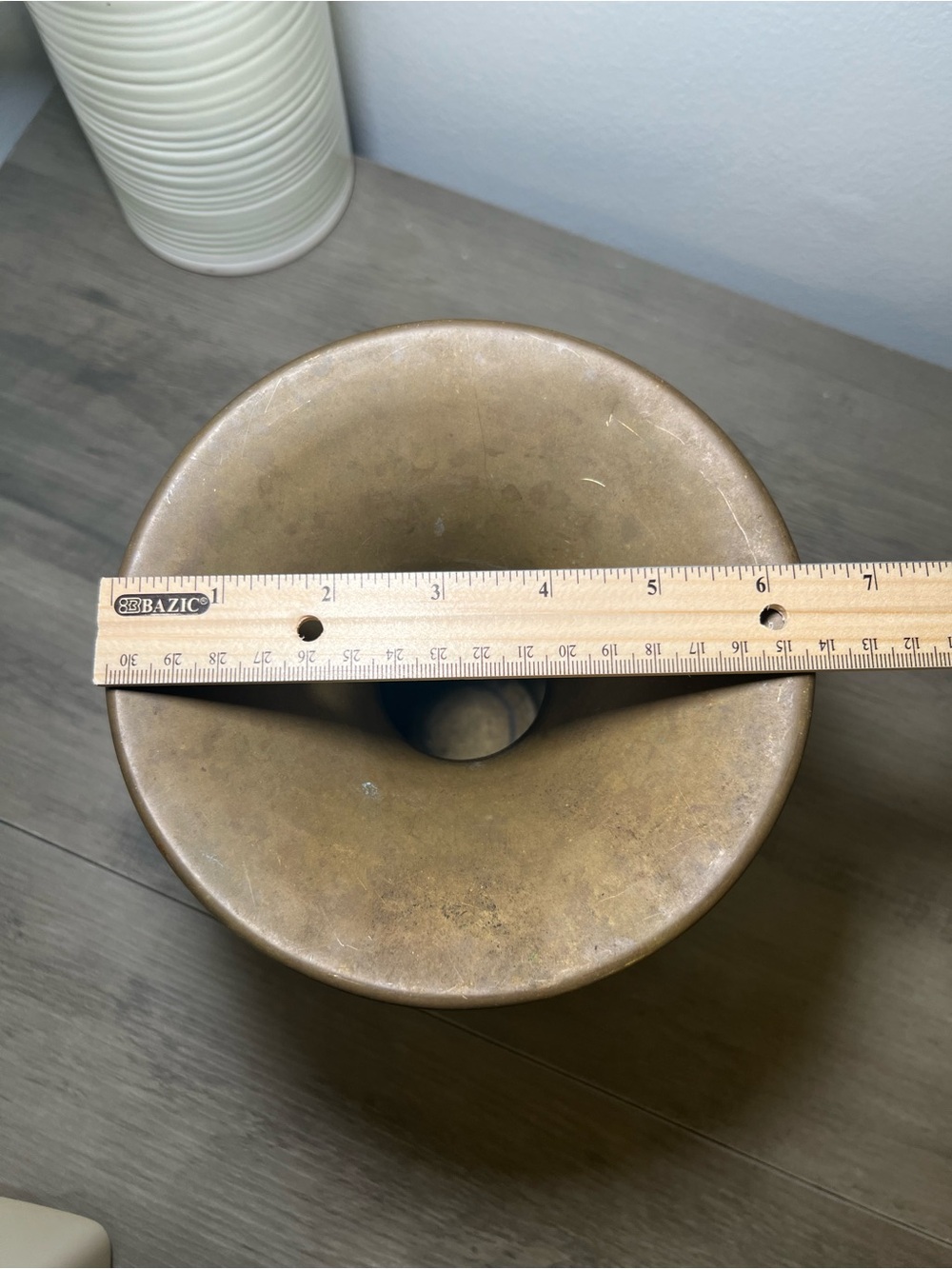 Brass Vintage Spittoon Vase - Antique Brass Planter - Picture 5 of 7